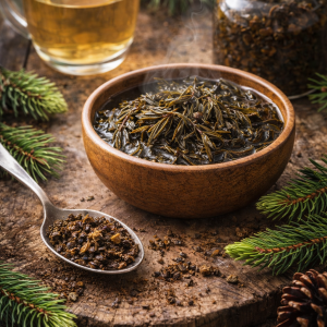 Fermentuota pušų spyglių arbata