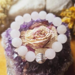 Rožinis kvarcas apyrankė