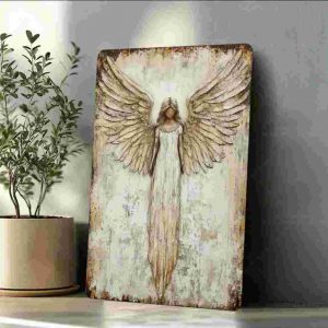 Sargybinio Angelo metalinė sienos dekoracija (2D)