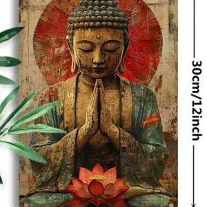 Senovinė Budos metalinė sienos dekoracija