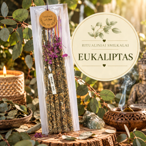 Ritualiniai natūralūs smilkalai „Eukaliptas“ – Energetiniam apvalymui, gaivai ir minčių skaidrumui