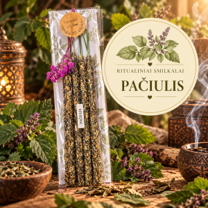 Ritualiniai natūralūs smilkalai „Pačiulis“ – Įžeminimui, gausai, vidinei atramai ir stabilumui