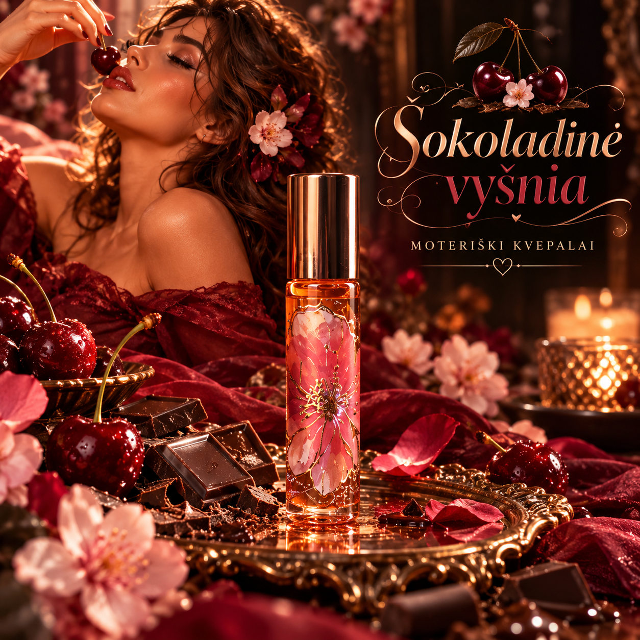 Natūralūs aliejiniai kvepalai „Šokoladinė vyšnia“